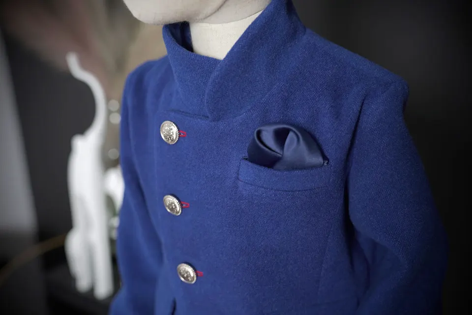 Blue Elegance Jacket With Silver Button